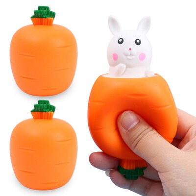 Carrot Rabbit Cup Squeeze Toys Cute Cartoon Sress Relief Toy
