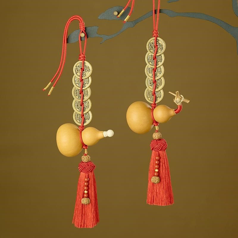 门对门五帝钱葫芦挂件天然葫芦吉祥结铜钱串大门卧室葫芦朱砂挂件,家居饰品,国学摆件,淘宝优惠券,粉丝福利购,淘宝优惠卷