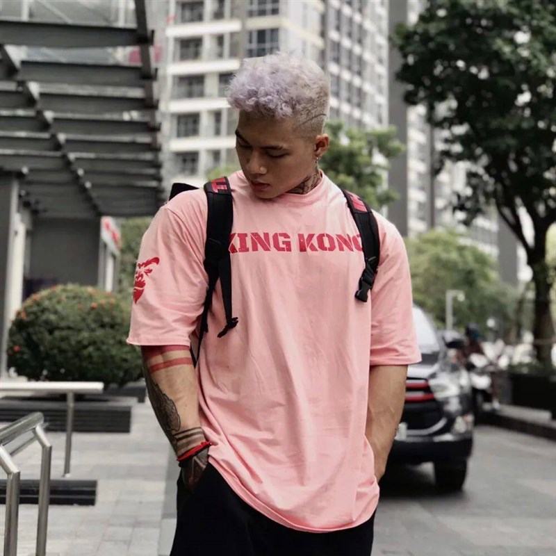 Men Tshirt Cotton Loose Fit Casual Streetwear Workout Fashio图片