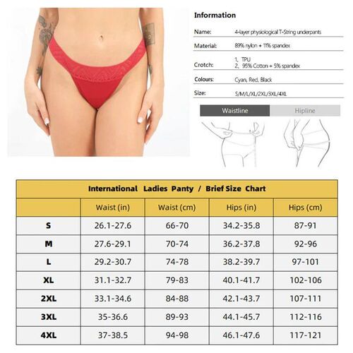 4-Layer LeakProof Menstrual Period Panties Women Period Pant