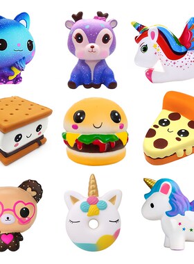 Kawaii Bear biscuit Squeeze Squishy Jumbo Deer Unicorn Cat S