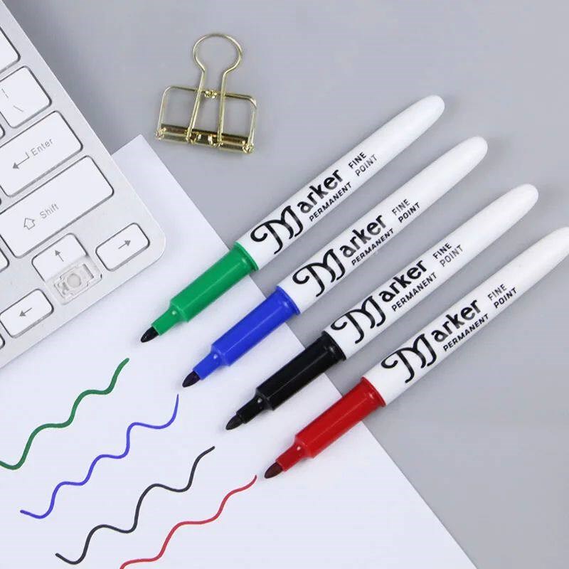 4Pcs/set Permanent Marker Indelible Waterproof Oily Pens Wat图片