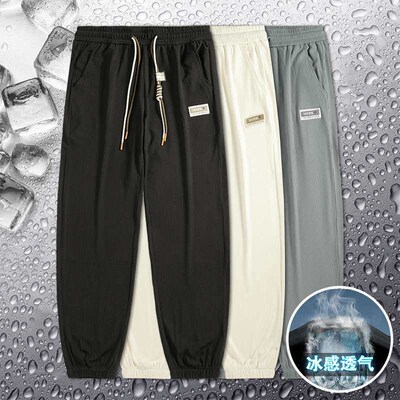 Mens Sweat Pants Summer Loose Rning Leg Pants Mens Straigh