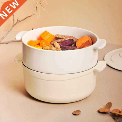 White Jade Ceramic Steamer High Temperature Resistant, More