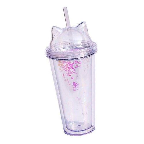 Insulated Double Wall Tumbler Cup with Lid and Straw