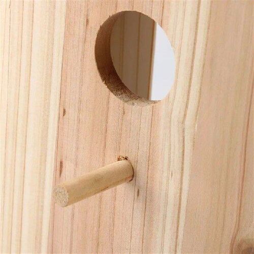 1PC Wood Bird Nests Garden Outdoor Suction Cup Visible Bird