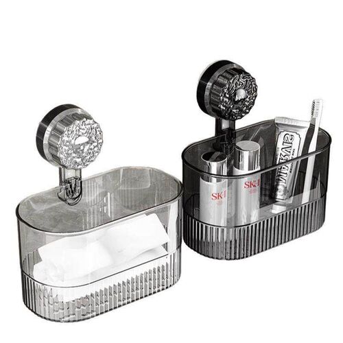 Suction Cup Organizer No-Drill Bathroom Tumbler Toothbrush C