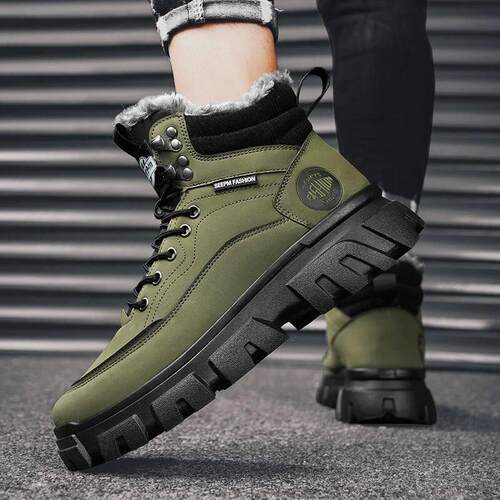 Men Tactical Winter Boots Mens Casual Ankle Winter Shoes Hig