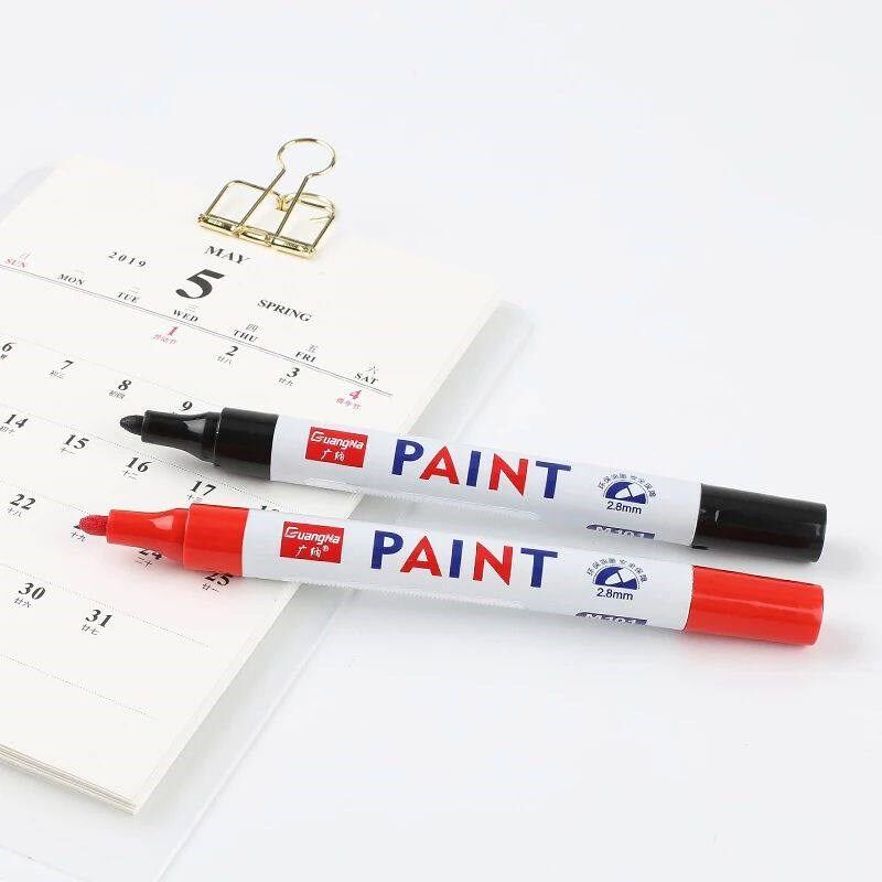 1/ 2Pcs Permanent Paint Pens White Markers 12 Color Oil Base图片