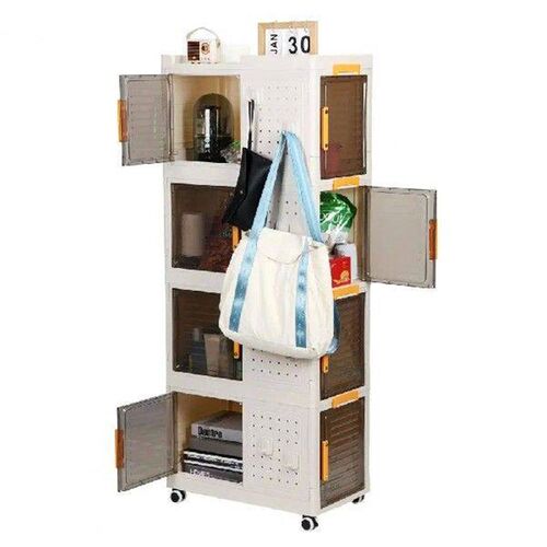 Foldable Storage Bins, Storage Box with Lids 4-Layer,