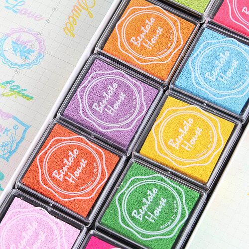Stationery 4*4cm finger painting color ink pad  rubber stamp