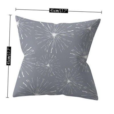 Grey geometric polyester sofa pillow cushion cover 报枕套