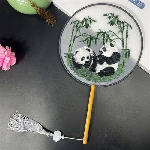Silk-wrapped Palace Fan Summer Fan Chinese Embroidered