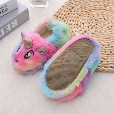 Winter Unicorn Slippers Kids Toddler Girl Flip Flop Baby Boy