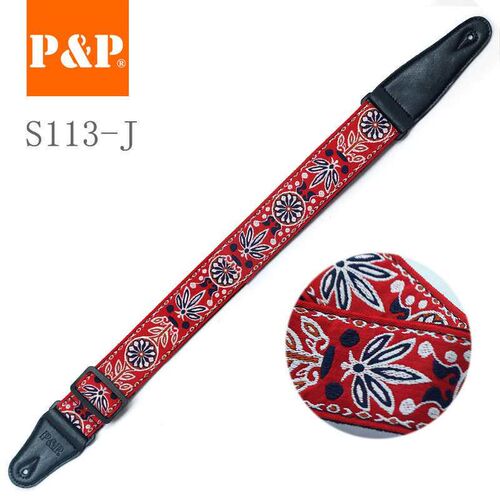 Guitar Strap Embroidered Embroidered Jacquard Cotton Guitar