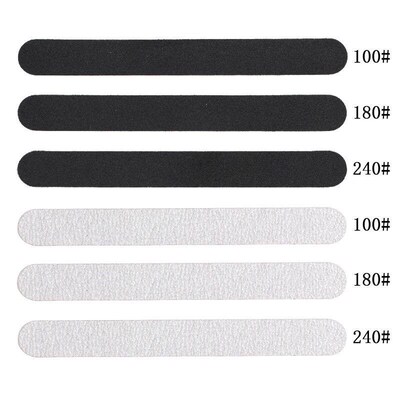 Straight Replacement Nail File 100/180/240 10pcs Grey/Black