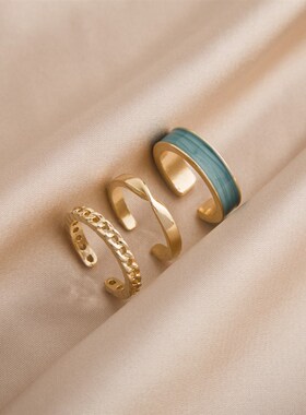 LATS  New Gothic Style Three Piece Opening Rings for Woman F