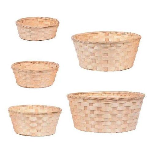 Bamboo Woven Bread Basket Snacks Container Display Basketry