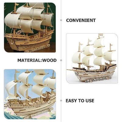 DIY Sailboat Model Simulated Ancient Sailing Ship 3d Puzzle
