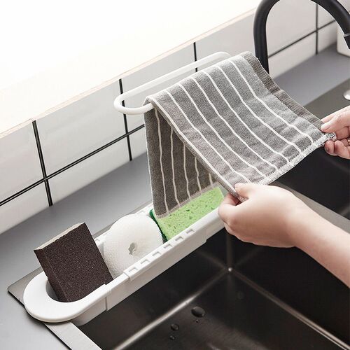Retracle Storage Rack Sink Drain Basket Household Kitchen Su