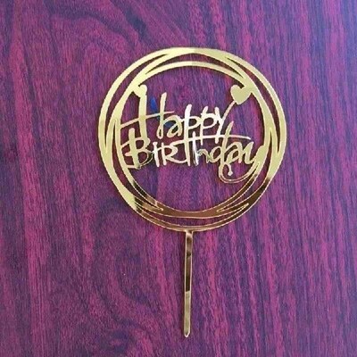 10pcs Happy Birthday Love Flag Cake Topper Acrylic Letter