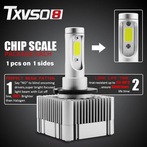2PCS Led D1S/D3S Fog Light Bulbs Kits-Flip COB Chips-55W 260