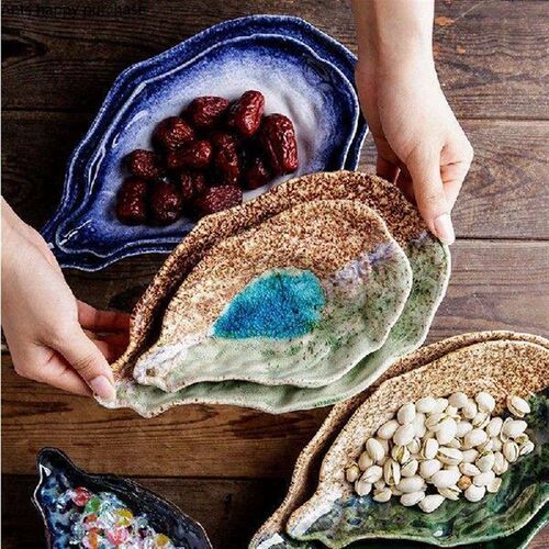 Oyster Plate Irregular Ceramic Dinner Plates Dessert Bowl