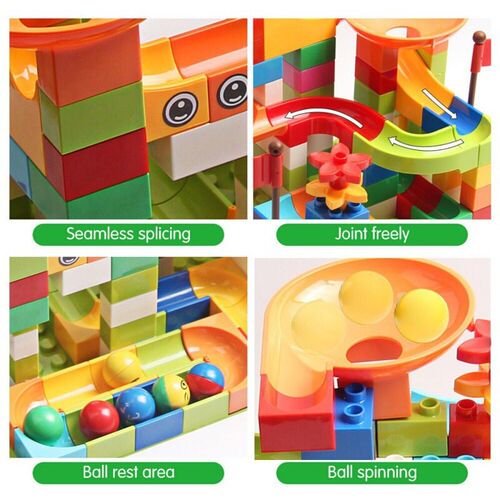 77-308PCS Marble Race Run Big Block Compatible City Building