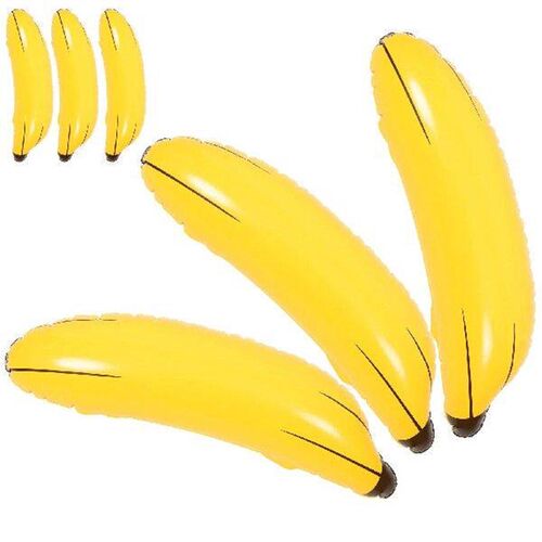 6 Pcs Inflatable Banana Props Kids Toy Float Plastic Toys