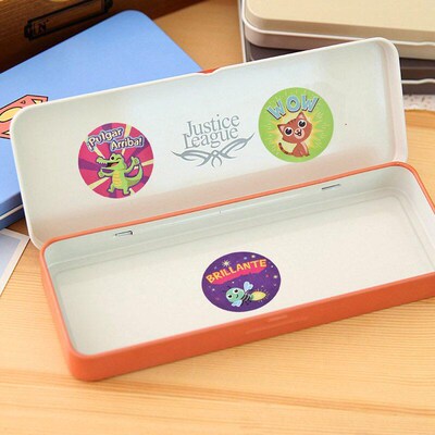 Animals Reward Stickers Roll 1 inch Cute Spanish Words Seal
