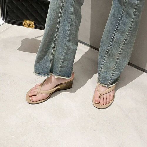 Summer Women Clip Toe Wedges Heel Slippers Comfort Outdoor