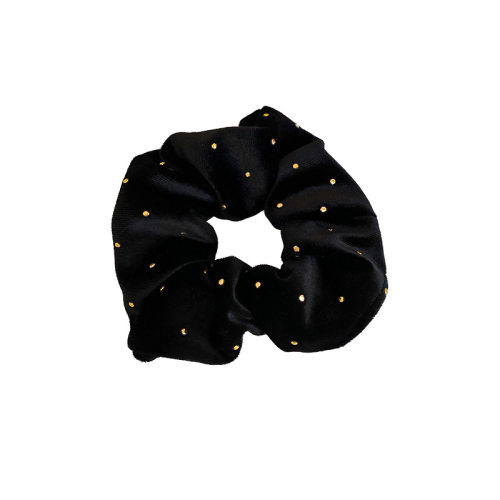 retro star dot black velvet large intestine hair ring Korean