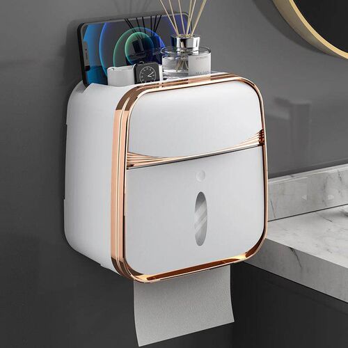 Wall-mounted Waterproof Tissue Box, No-drilling Required Tis