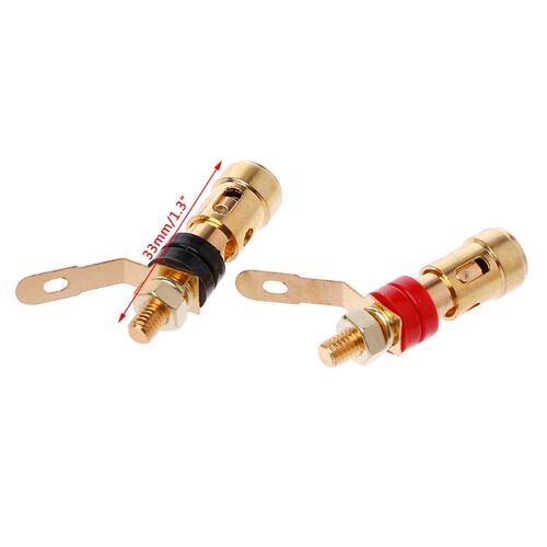 10PCS Brass Speaker Binding Post Spring Loaded Press Subwoof