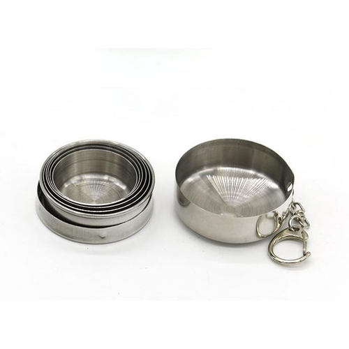 1Pcs Mini 75ml Stainless Steel Folding Cup Outdoor Traveling