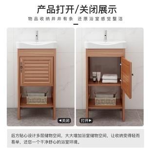 落地式新款浴室柜小户型洗手盆柜阳台陶瓷一体洗脸盆卫生间