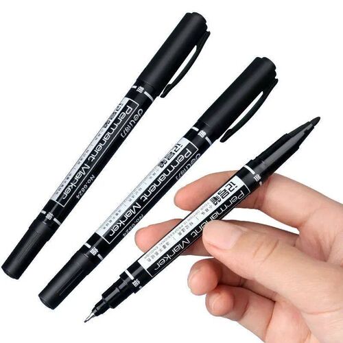 1pcs Dual Side Marker Pens Black Felt Tip Pens Black Dual Ti