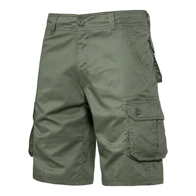 Men Short Looe Large Size Multi-Pocket Overall Summer Cotto