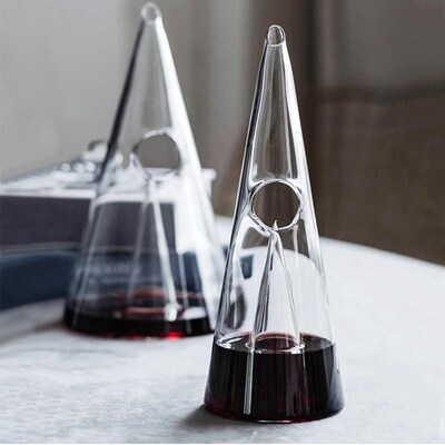350/750ml Pyramid Waterfall Red Wine Pourer Glass Decanter