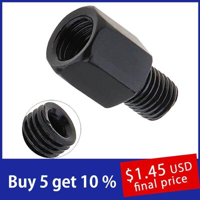2PCS Mirror Adapter M8 M10 10mm 8mm Universal Black Motorcyc