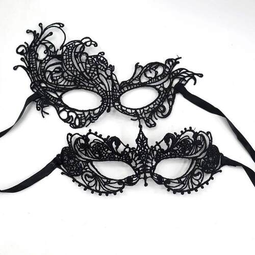 Halloween costume party cosplay Stereotyped black lace mask