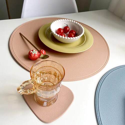 PVC faux leather placemat, 38cm, Nordic style, coaster