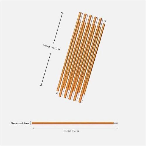 2 Pcs Tent Poles Metal Foldable for Tarp Aluminum Alloy