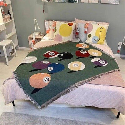 Billiards Knitted Blanket Throws Sofa Bedspread Casual