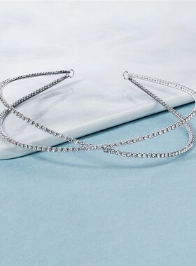 Efily Rhinestone Wedding Headband for Women Silver Color Cry