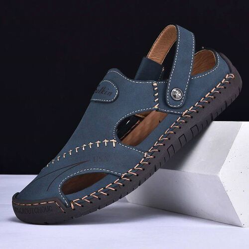 New Handmade Summer Sandals Men Breathable Leather Shoes