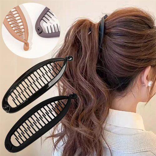 Matte Fish Shaped Hairpin Ponytail Banana Hair Clip Headband