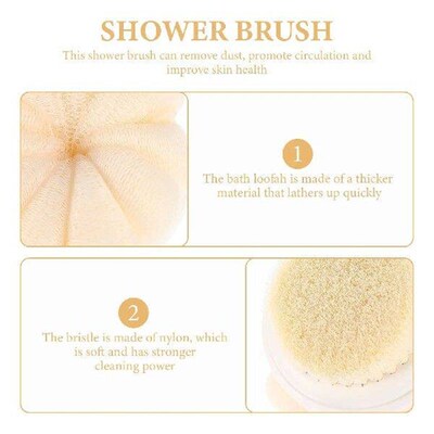 Long H Brush Back Scrubber Shower Body Cleaner Dual sided
