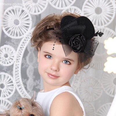 Womens bridal headdress childrens small bowler hair clip a