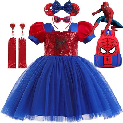 Spiderman Cosplay Costumes Princess Dress For Girls